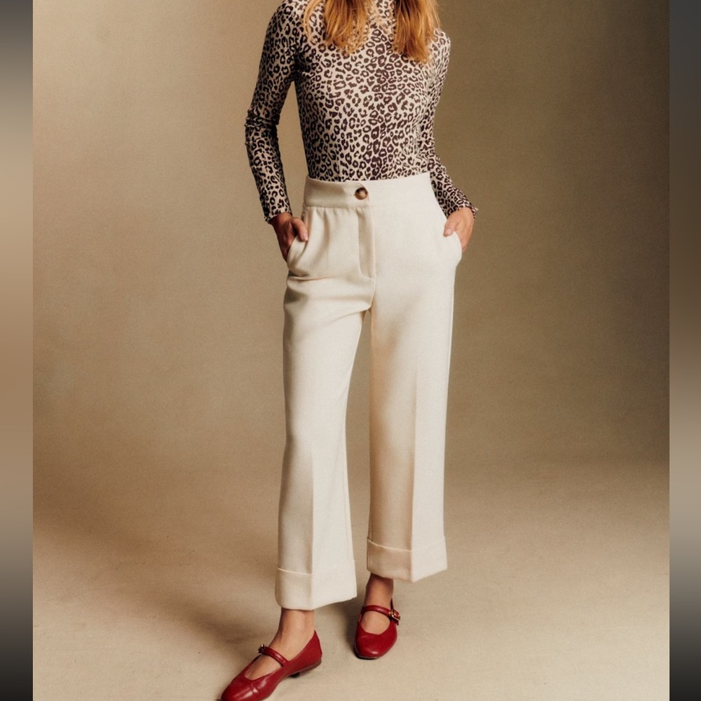 Sezane Damon Trousers White - Size 8